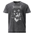 Horned Succubus graphic denim-tone t-shirt in black, front view