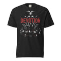 Born to Devotion graphic heavyweight t-shirt in black, front view