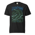 Leviathan graphic heavyweight t-shirt in black, front view