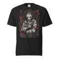 Spiked Mask graphic heavyweight t-shirt in black, front view