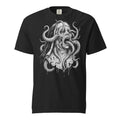Eldritch Devotion graphic heavyweight t-shirt in black, front view