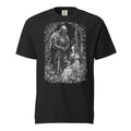 Gothic Romance graphic heavyweight t-shirt in black, front view