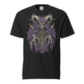 Demon Owl graphic heavyweight t-shirt in black, front view