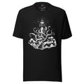 Beacon of the Deep graphic unisex t-shirt in black, front view