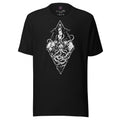 Prism of the Abyss graphic unisex t-shirt in black, front view