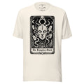 The Forgotten Oracle graphic unisex t-shirt in vintage white, front view