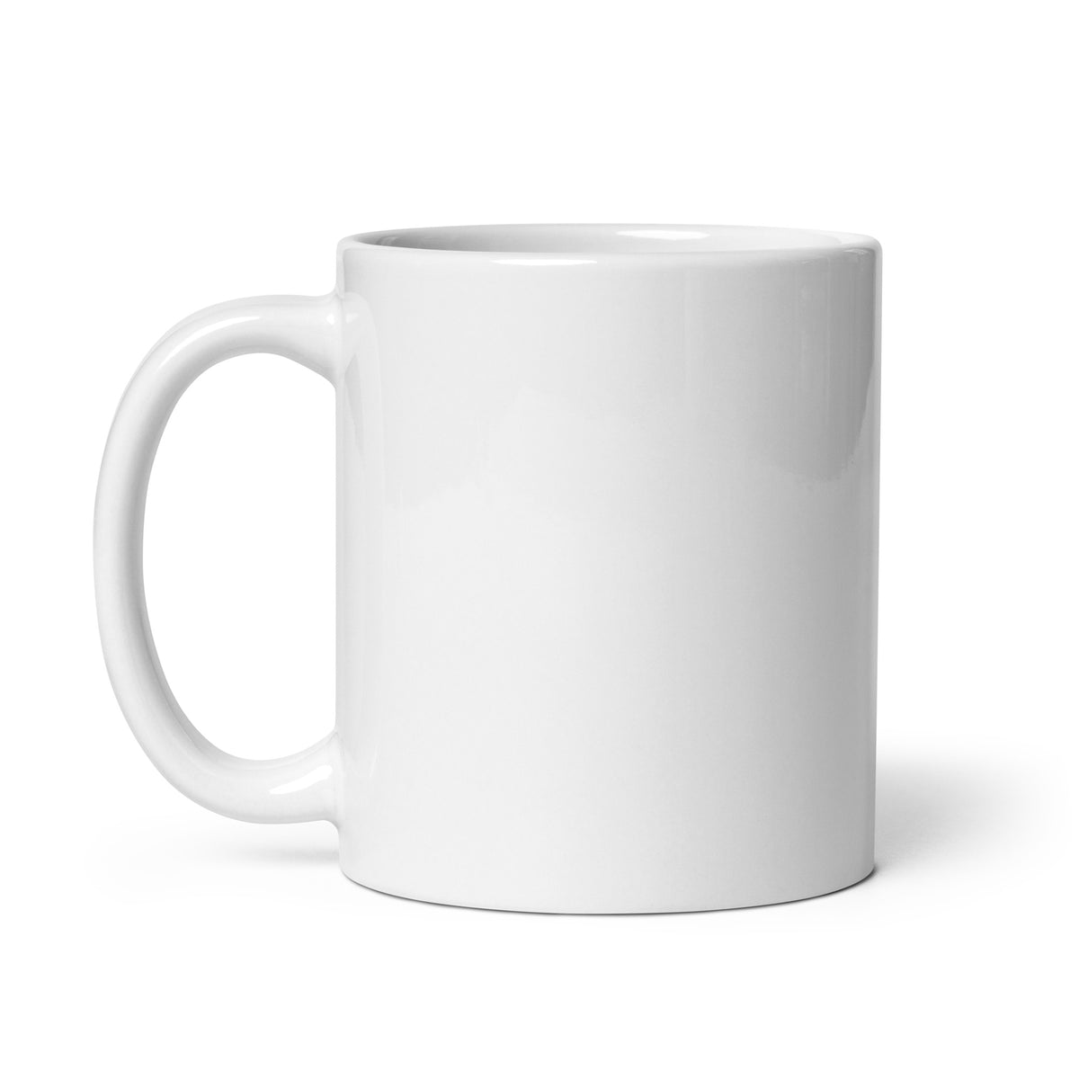 Roll for Initiative white ceramic coffee mug, 11 oz, handle on left