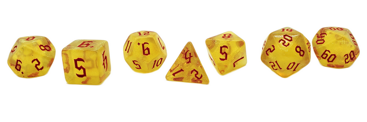 7-Piece RPG Dice Set: Galaxy - Yellow Shimmer – view 2